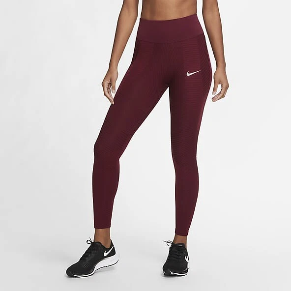 Women s Mid Rise Textured Running Leggings Nike Epic Luxe CU3379