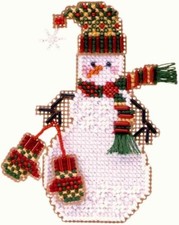 MILL HILL CHARMED ORNAMENT Beaded Cross Stitch Kit MITTEN SNOW CHARMER Snowman