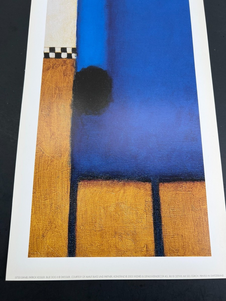 Daniel Patrick Kessler 2003 Square Blue Dog with Apple Print