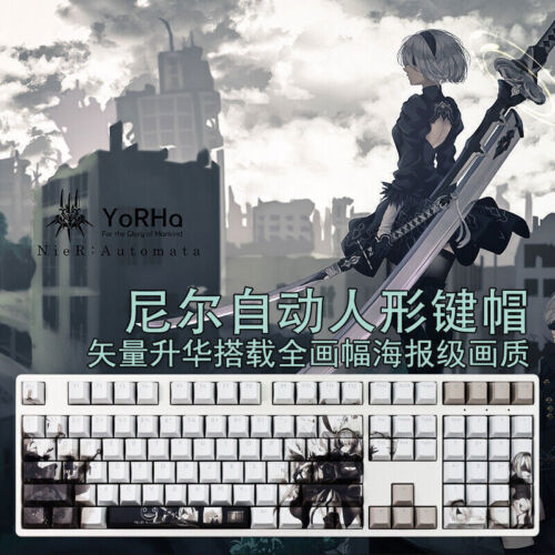 NieR:Automata Keycap PBT Translucent 108 Keys Set Cherry MX For Keyboards Gifts - Picture 3 of 8