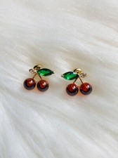 Cherry Stud Earrings Red Cherry Fruit Earrings Birthday Gift Summer Vacation New