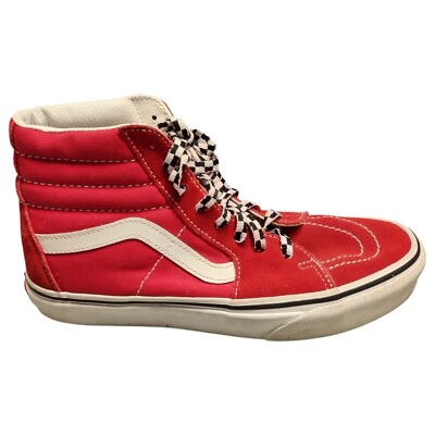 Vans off the Wall High Top Skate Shoes Unisex Size M6.5/W8 Red Lace Up 721356