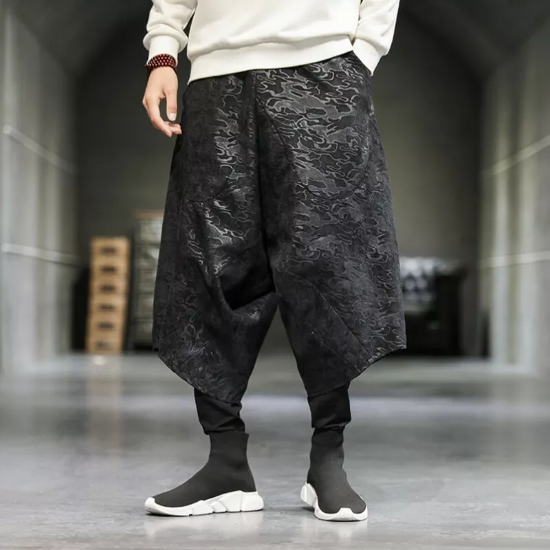 viel programma taart Men Loose Harem Pants Wide Legs Hip Hop Fashion Street Sweatpant Casual  Trousers | eBay