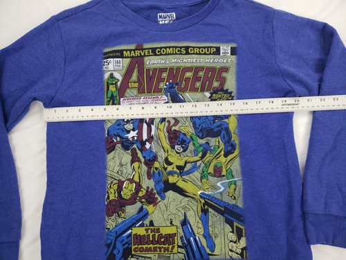 Men's Marvel Heroes Large Long Sleeve Avengers Sweatshirt Blue Disney Captain - Picture 7 of 9