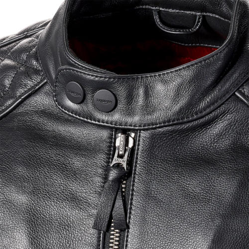 Triumph Men's Braddan Black Leather Motorcycle Jacket New MLHS20111 | eBay