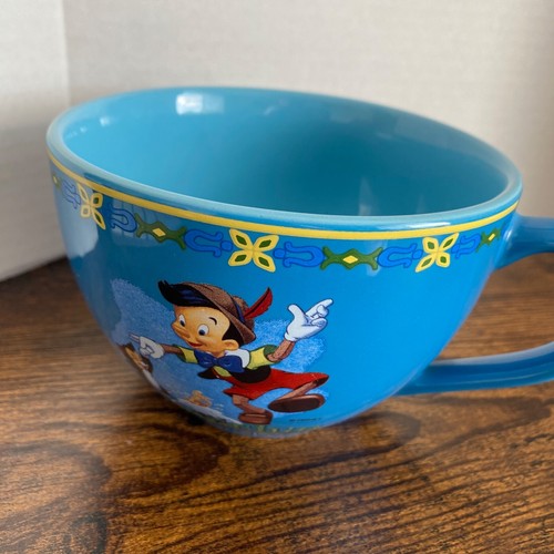 VTG Disney Store Pinocchio Blue Ceramic Mug Teacup Soup Bowl Cup Large 20 oz. - Picture 6 of 12