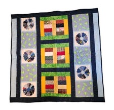 Handmade Multicolored Baby Quilt Patchwork Frogs  the circus is coming to town