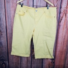 Faded Glory stretch Yellow Capri Pants Yellow Size missy 18