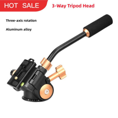Q08S 3-Way Tripod Head Panoramic Head Pan Tilt with Quick Release Plate #E10