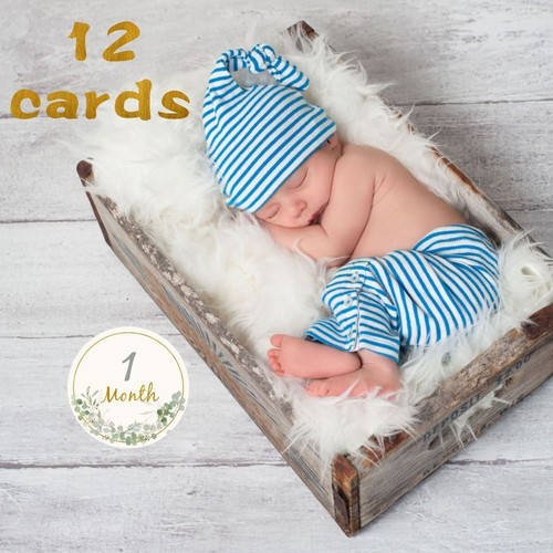 12pcs Number Baby Milestone Card Sturdy Newborn Gifts Baby - Picture 3 of 12