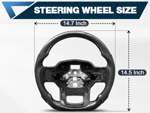 Real 3K Carbon Fiber Steering Wheel Black Fits For F150 2021 2022 2023 2024 - Picture 8 of 11