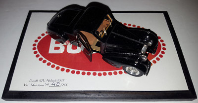Heco Miniatures 1/43 1937 Bugatti 57C Atalante Black Road Car