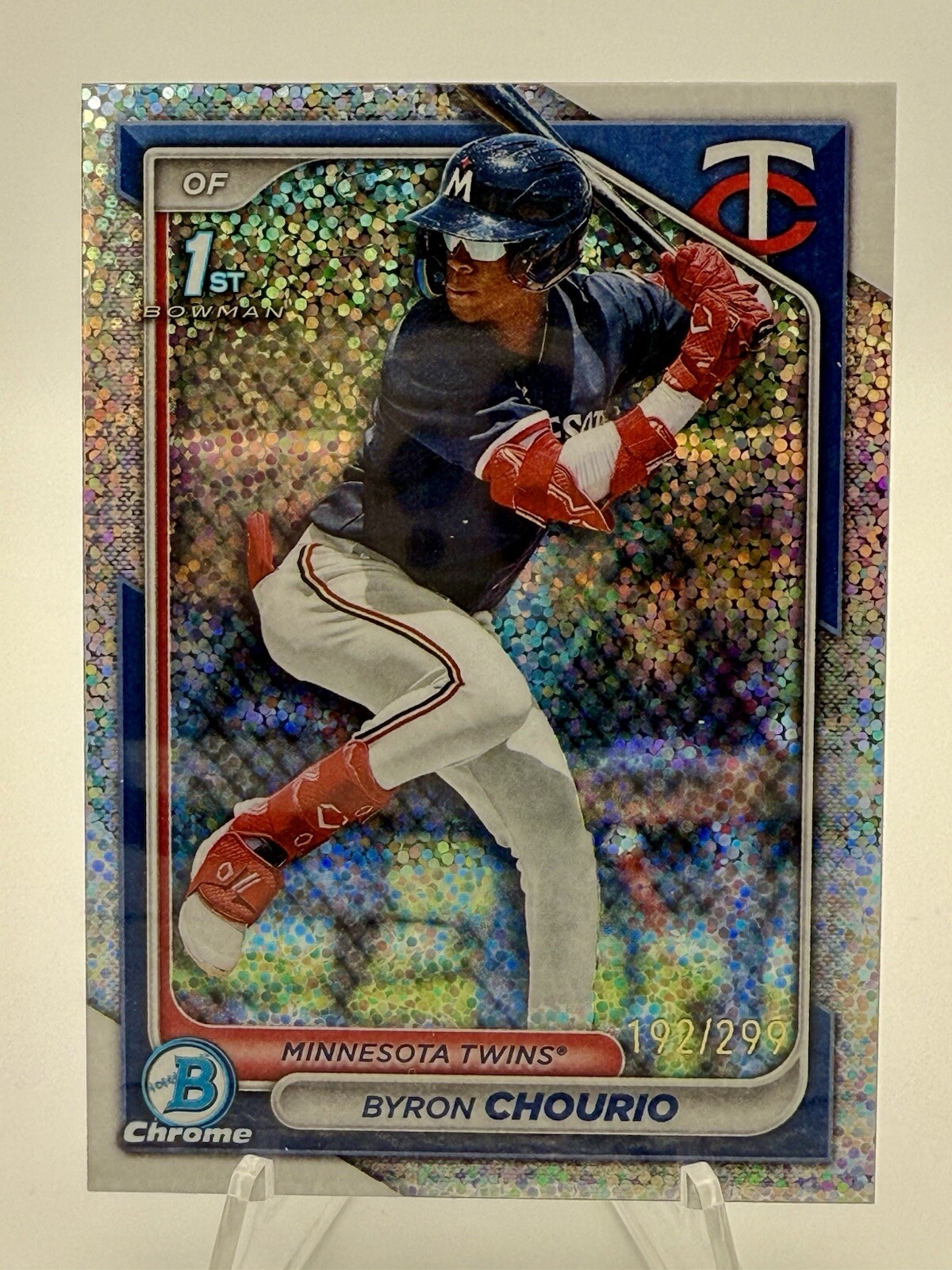2024 Bowman Chrome Byron Chourio Speckle Refractor /299 #BCP-129 Twins