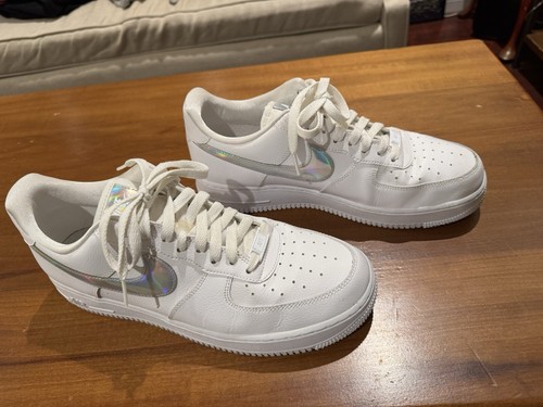 Size 11W/EU43 - Nike Air Force 1 Low Iridescent Swoosh - Minimal Wear - Picture 8 of 10