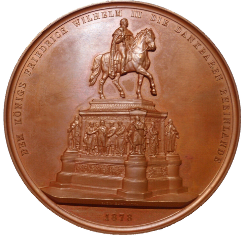 1878 German MEDAL Monument to Frederick, William & Augusta Prussia 61mm Bronze - Picture 2 of 11