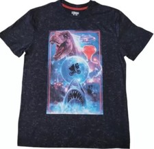 Adult Universal Studio Jaws ET Back To Future Jurassic Park Black T Shirt Med
