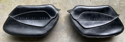 L &R PAIR HARLEY DAVIDSON BLACK LEATHER SADDLE BAG RDW-92/61-0068 2000 TOURING
