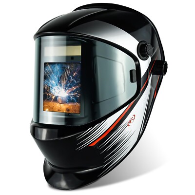 TRQWH Auto Darkening Welding Helmet with Side View Panoramic 180 Large Viewing