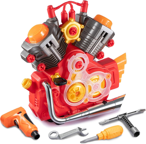 Engine Building Kit, Kids Mechanic Repair Set for Kids Motorcycle Engine,Take Ap