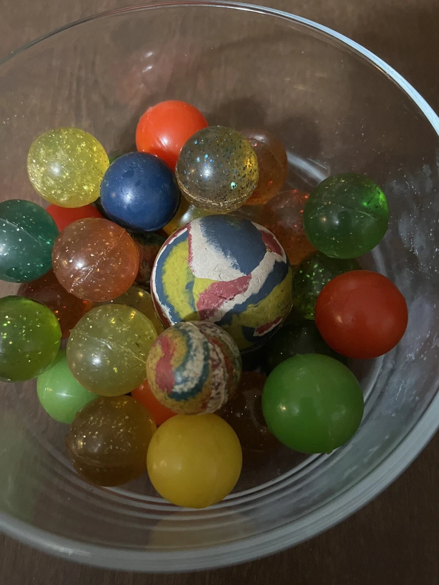 lot of 28 vintage bubble gum machine bouncy balls Glitter Swirl