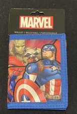 NEW Marvel TEAM UP Captain America Hulk Spiderman Thor Black Panther Tri Wallet
