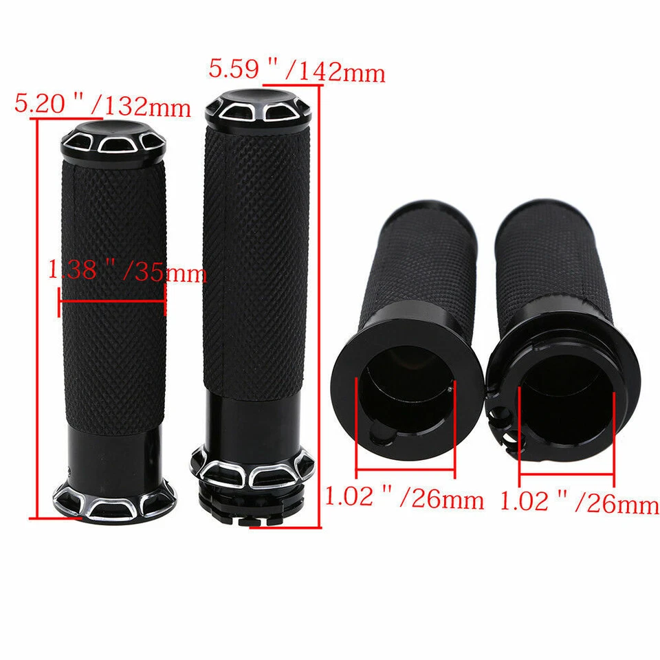 Empuñadura CNC para manillar de motocicleta de 1,02"" para Harley 1996-2017 VRSC Dyna Touring Foto 3 de 4