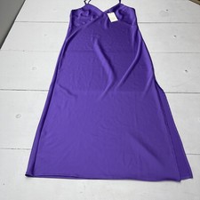 A New Day Purple Satin MIDI Dress Women s Size Small Defect