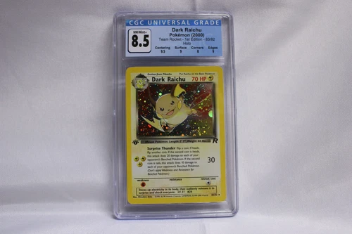 DARK RAICHU CGC 8.5 NEAR MINT 1st EDITION  TEAM ROCKET  83/82