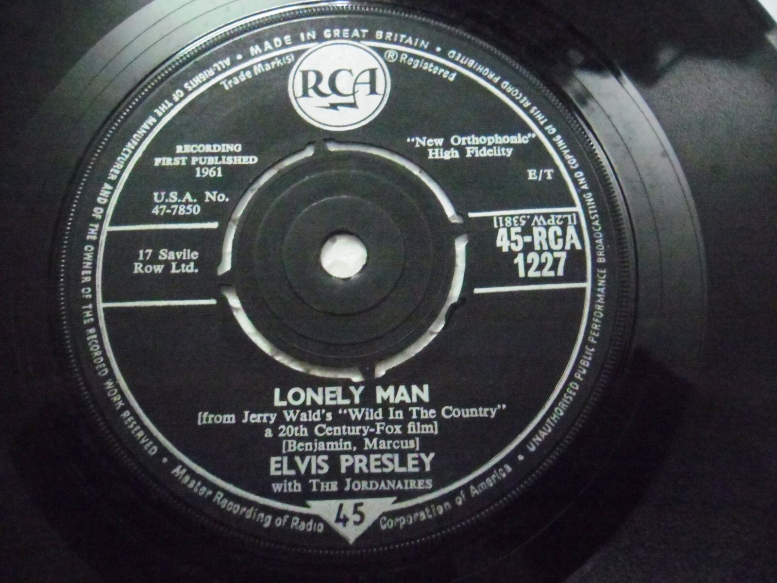 Elvis Presley 45 Rca 1227 Rare Single 7" 45 Gt Britain Record G+ | eBay