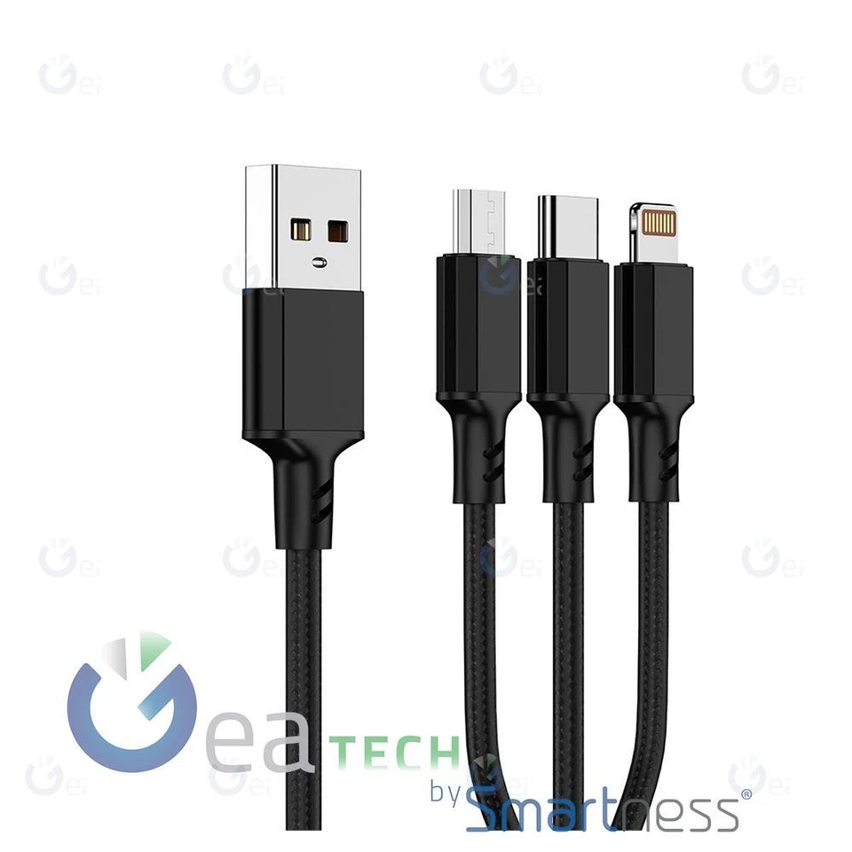 NCC Câble de Données 3 IN 1 De Usb-A Light Usb-C USB 60W D120MCL Haute Vitesse' - Photo 3/3