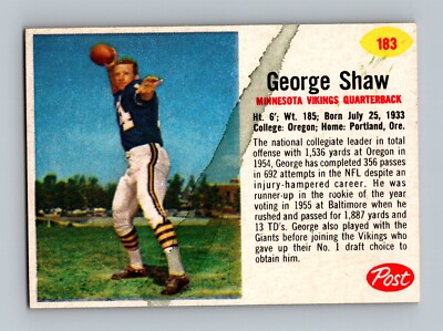 1962 Post - George Shaw #183 GD-VG (ST)