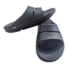 Oofos Ooahh Sandals Womens Sz 8 Black Slip On Slide Sandal 