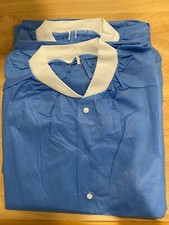 Disposable Knit Cuff  Collar Lab Coats without Pockets XL size 2 pcs