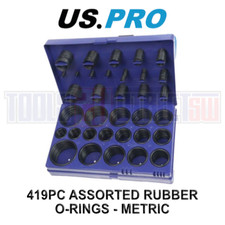 US PRO Tools 419pc Assorted O Ring Rubber Seal Assortment Set Metric 9198