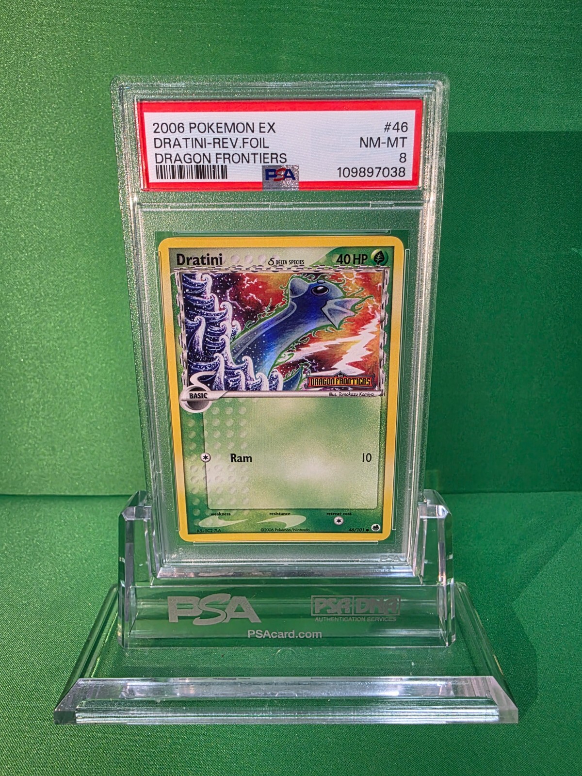 POKEMON 2006 DRAGON FRONTIERS DRATINI REVERSE FOIL 46/101 PSA 8
