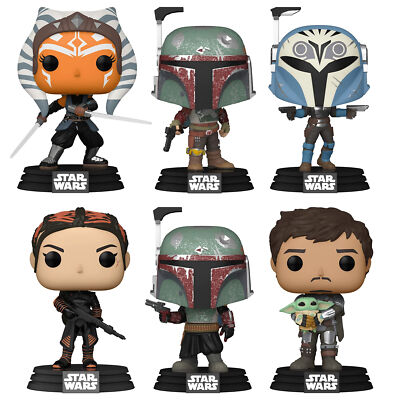 Funko Pop Menge Set Von 6 Star Wars Der Mandalorianer - Ahsoka, Boba Fett & Mehr