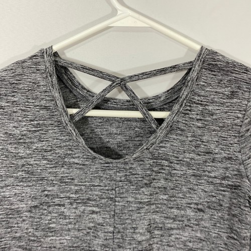 Justice Active Girls Gray Heather Round Neck Long Sleeve Activewear T Shirt 10 - Picture 4 of 9