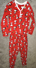 Peanuts Worldwide SZ M Lg Slv Shirt Pant Fleece Pajamas Set 100 polyester