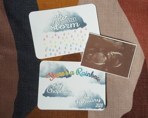 Personnalise Arc En Ciel Bebe Grossesse Annonce Flatlay Photo Prop Cartes Ebay