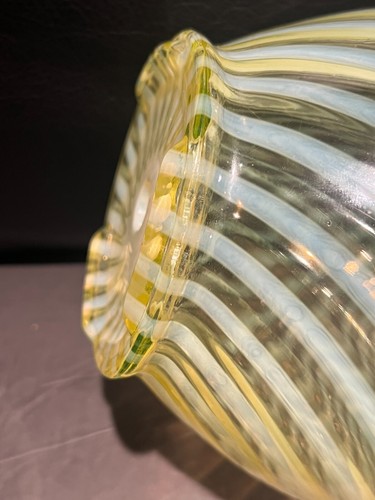 FENTON VASELINE SWIRL GLASS BIG LAMP BASE, LAST ONE - Picture 5 of 5