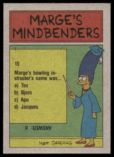 1990 Topps The Simpsons #38 It's the Bart Simpson Show, starring Bart Sim NM+ - Bild 2 von 2