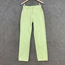 Zara Jeans Womens US 4 AU 8 W26 Green Straight Mid Denim Cotton 20104