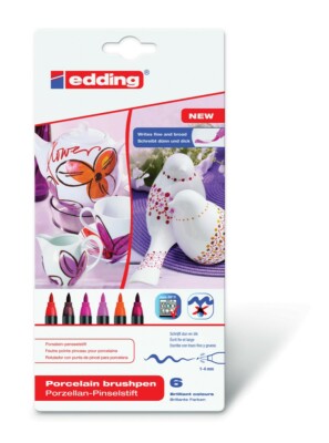 EDDING Porzellan Pinselstift 4200 6er Set -Warm Colors-
