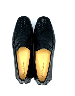 Saks 5th Ave Mens Black Weave Loafers Size11 Slip On | eBay display picture 2