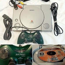 OFFICIAL SONY PLAYSTATION 1 PS1 CONSOLE CABLES DUAL IMPACT CONTROLLER SCPH 9001