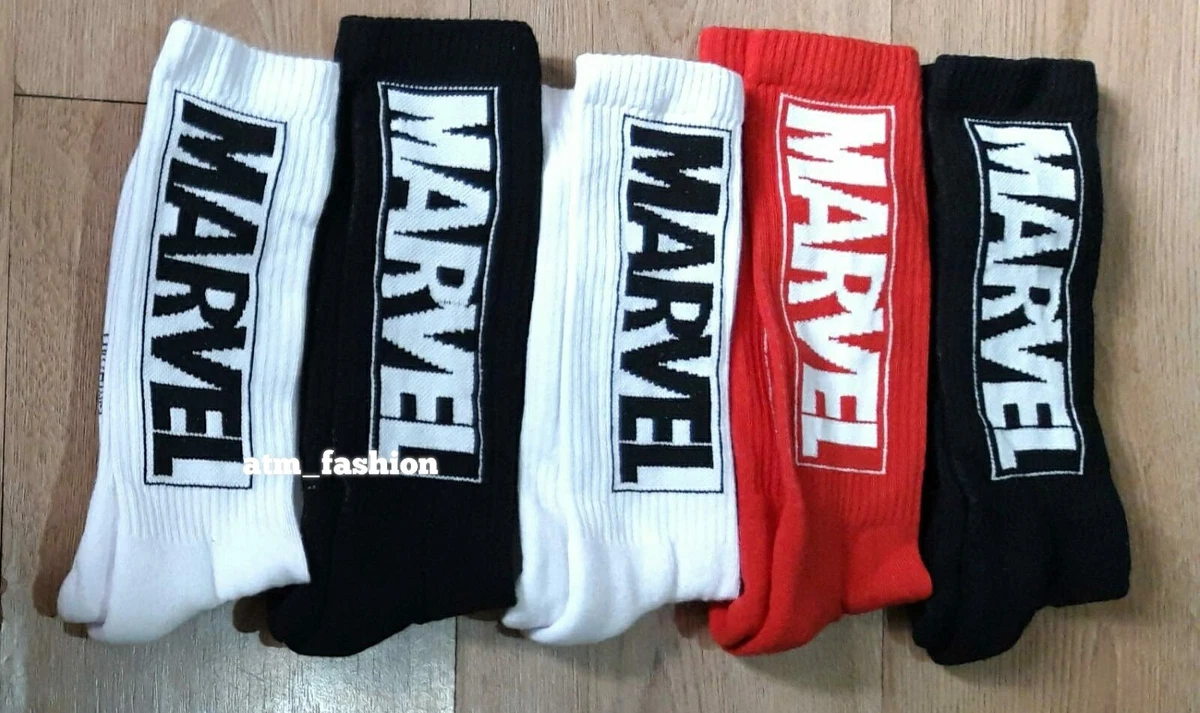 Primark Hombres Marvel Logo 5 Pares Calcetines Redondos Algodón Novedad Calcetines Regalo Reino Unido 9/12