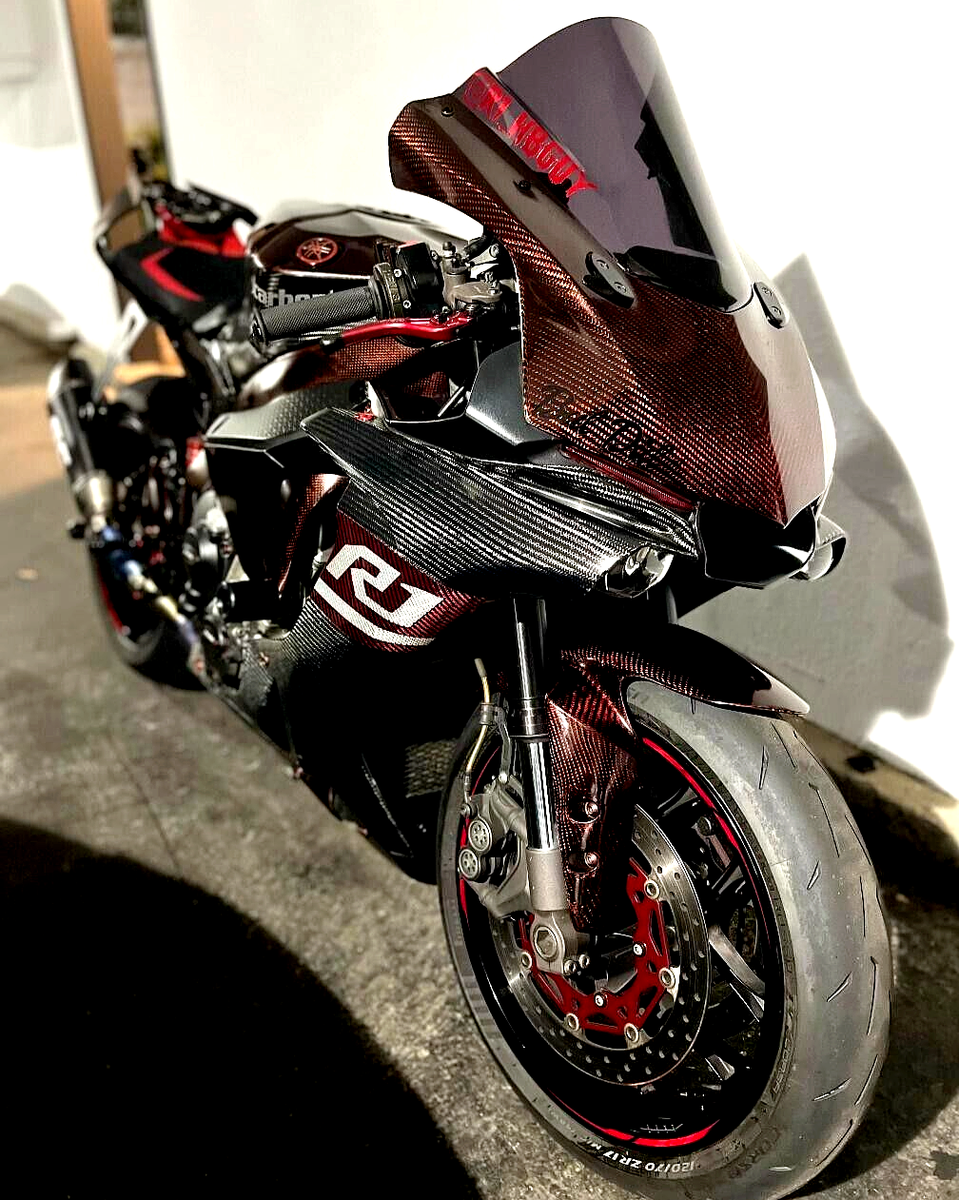 RED HYBRID FRONT UPPER NOSE CARBON FIBER 2015-2016-2017-2018-2019