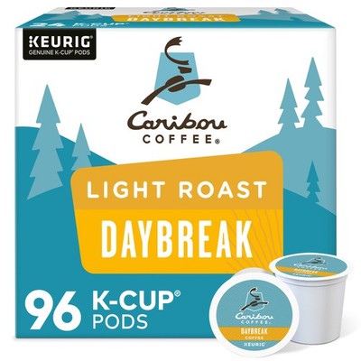 Caribou Coffee Daybreak Morning Blend, K-Cups, Light Roast, 96 Count