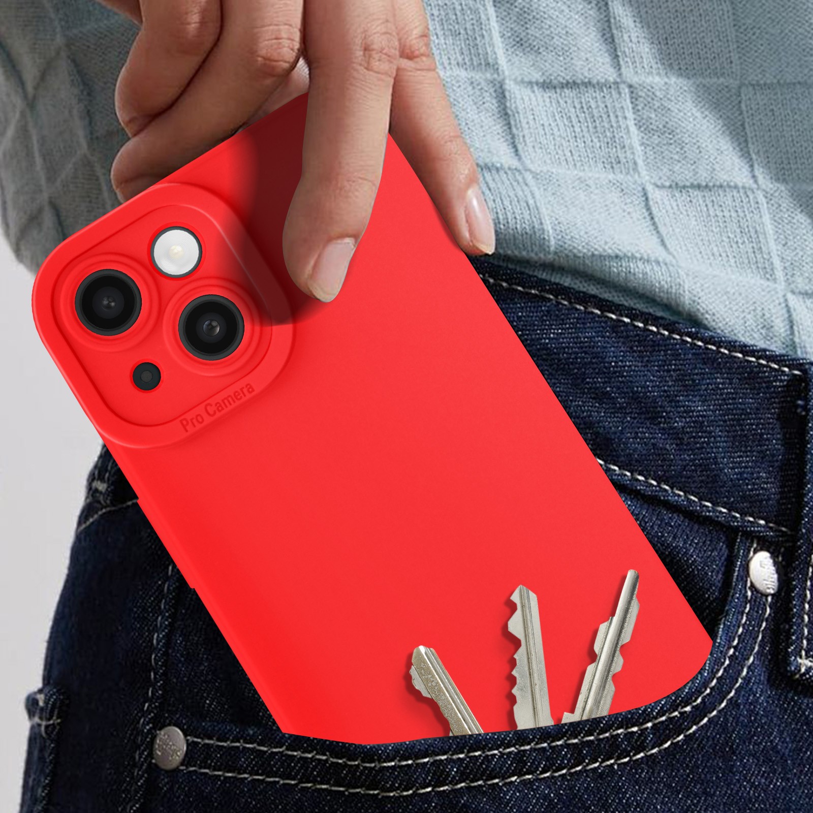 Coque iPhone 13 antichoc rouge avec cache objectif photo surélevé