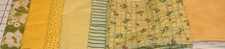 Remnant Lot Of Yellow Cotton Fabric - 7 color/patterns